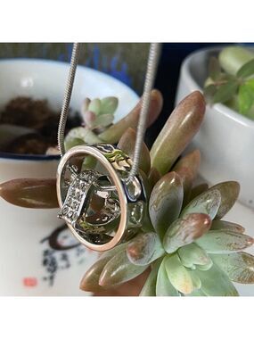 Silver Encircled Heart Swarovski Crystals Necklace